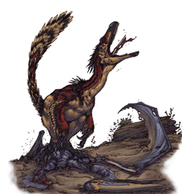 velociraptor-scavenging-pterosaur