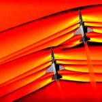 Compressed air: sonic shock waves collide